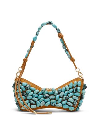 Mercier Turquoise Suede & Leather Clutch