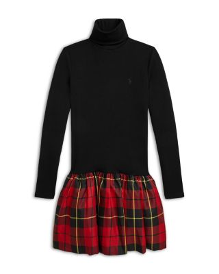 Girls' Plaid Skirt Turtleneck Dress - Little Kid, Big Kid