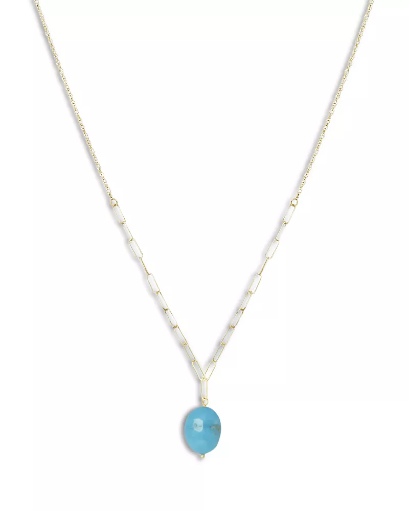 Bloomingdale's Fine Collection Turquoise Rope & Paperclip Necklace in 14K Yellow Gold, 16