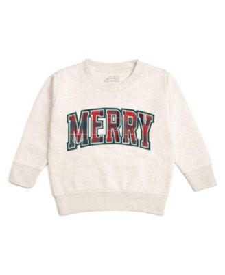 Boys' Merry Tartan Patch Christmas Sweatshirt - Baby, Little Kid