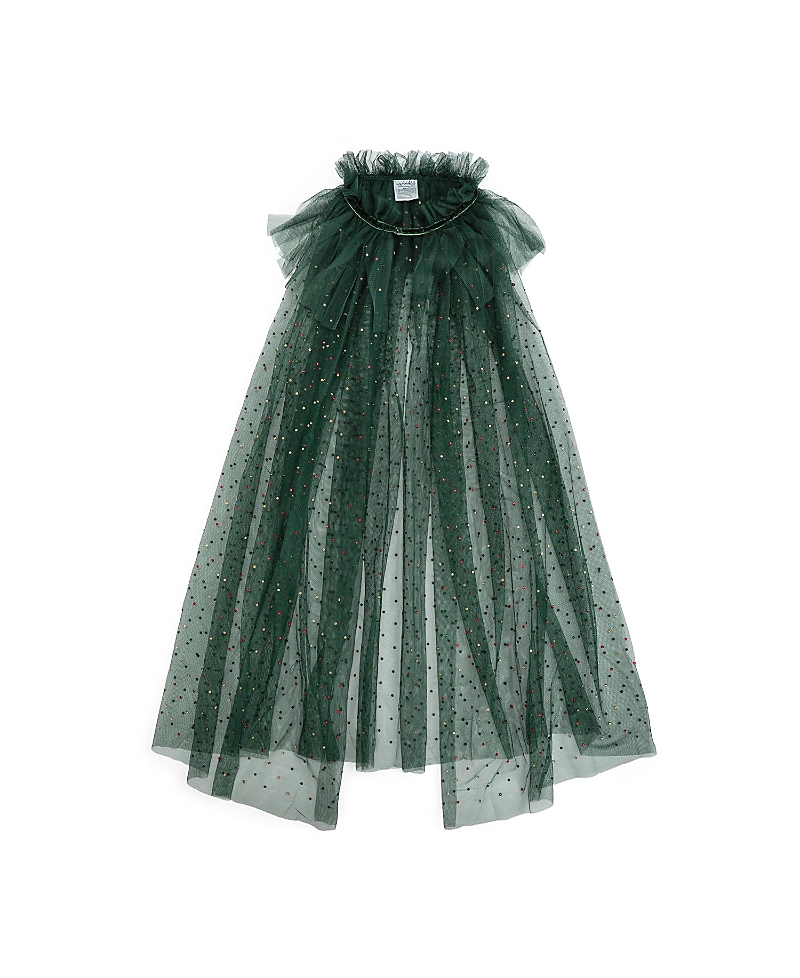 Sweet Wink Girls' Emerald Rhinestone Christmas Cape - Little Kid, Big Kid