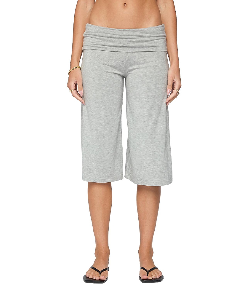 Edikted Shirly Wide Leg Foldover Capri Pants