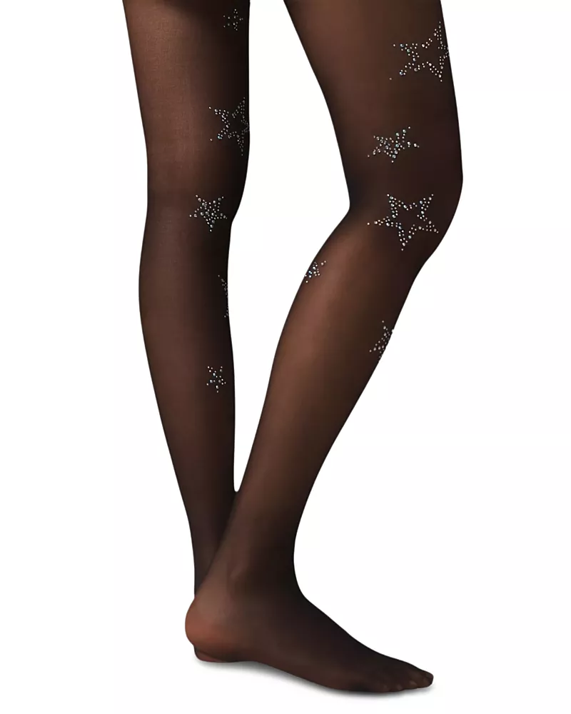 High Heel Jungle Glitter Star Sheer Tights