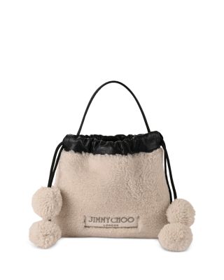Shearling Pom-Pom Pouch
