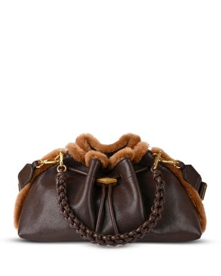 Bon Bon Leather & Shearling Bucket Bag