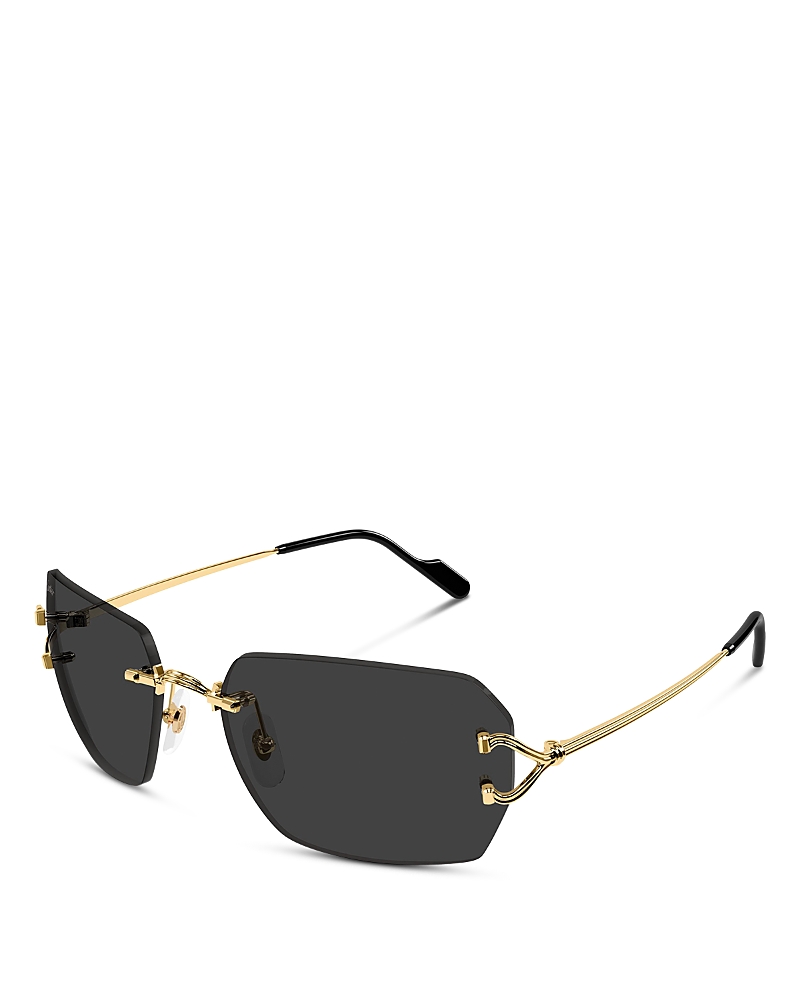 Cartier Oversized Rectangular Sunglasses, 59mm
