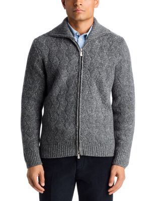 Full Zip Wool Blend Sweater