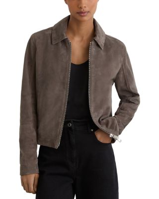 Sorina Suede Zip Front Jacket
