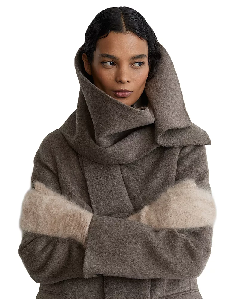Reiss Willow Brushed Cashmere Mittens
