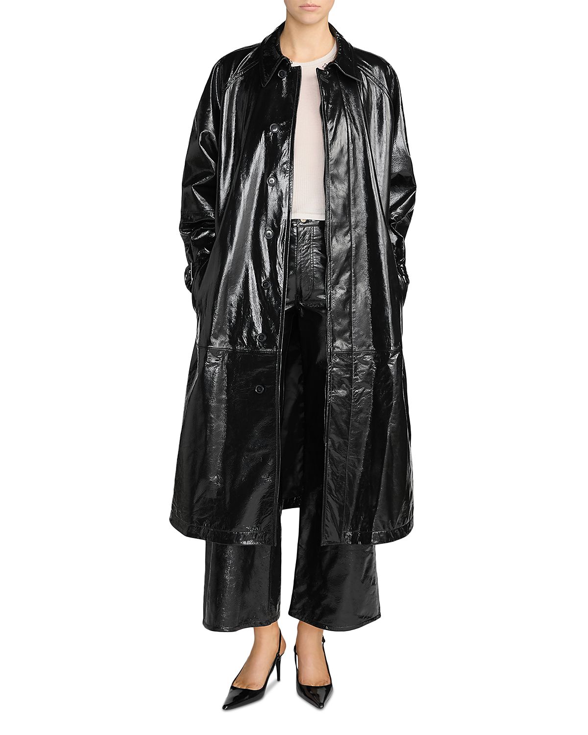 Frame The Patent Leather Mac Coat