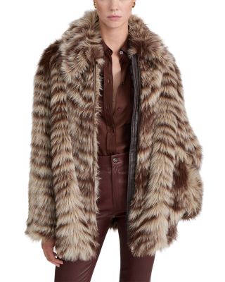 The Alpine Chevron Faux Fur Coat
