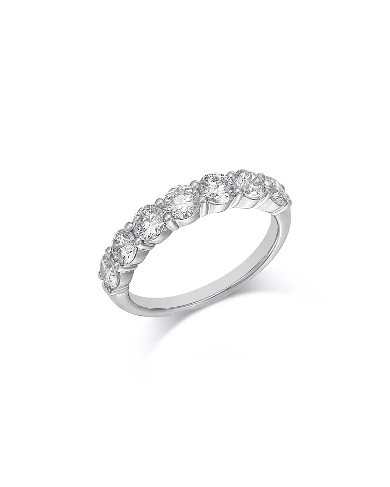 Bloomingdale's Fine Collection Luxe Collection Certified Lab Grown Diamond Seven Stone Band in 14K White Gold, 2.1 tcw