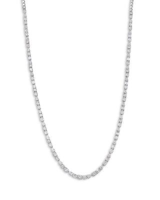 Bloomingdale's Fine Collection Luxe Collection Certified Lab Grown Diamond Mixed Cut Tennis Necklace in 14K White Gold, 12.0 tcw