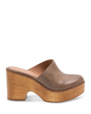 Free People Women's Hudson Wedge Leather Clog Sandals