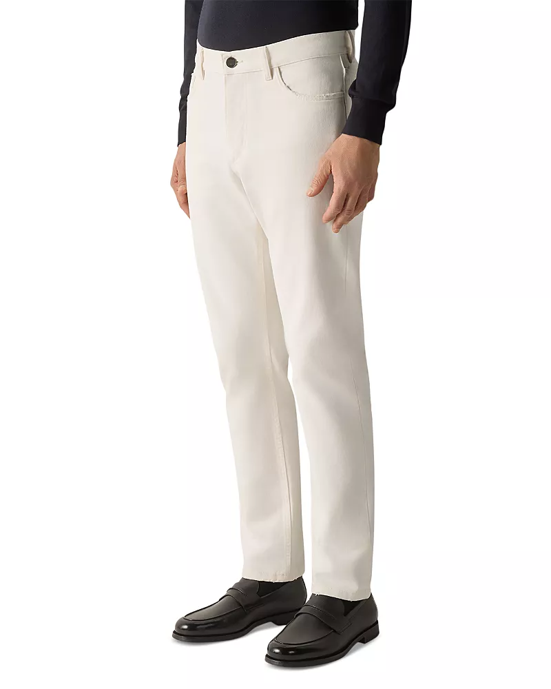 Zegna Roccia Cotton Slim Fit Jeans in White