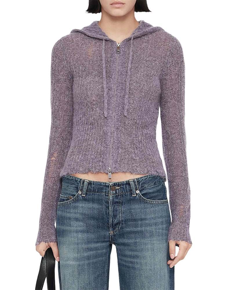 Allsaints Mabel Cropped Zippered Hoodie
