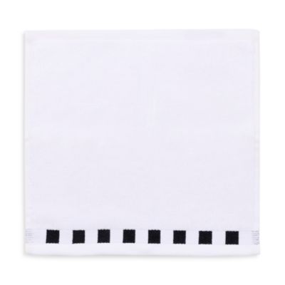 Checked Border Cotton Wash Cloth