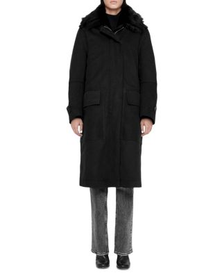 Seyka Reversible Cotton, Leather & Shearling Coat