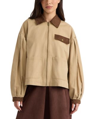 Bubble Sleeve Zip Front Jacket