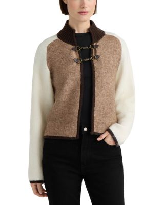 Snaffle Buckle Mock Neck Cardigan