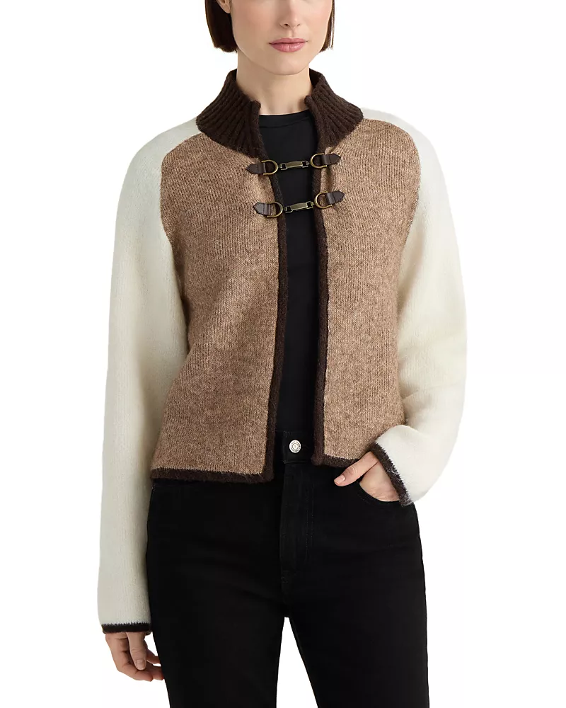 Hunter Snaffle Buckle Mock Neck Cardigan