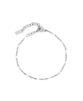  White Beaded Anklet
