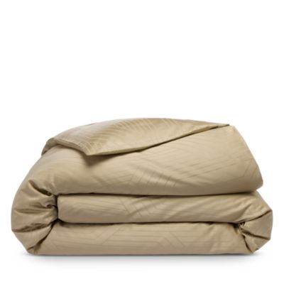 Ennio Beige Long Staple Cotton Duvet Cover, Queen