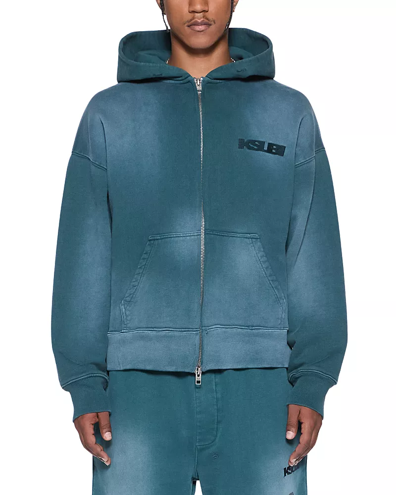 Ksubi Rugged Cotton Zip Logo Hoodie