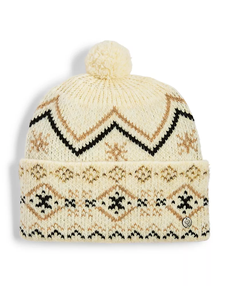 V Fraas Fair Isle Metallic Pom-Pom Beanie - Exclusive