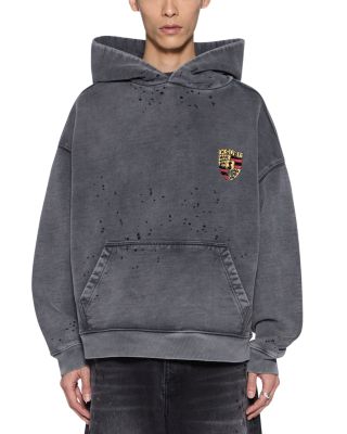 Charcoal Fade Cotton Shield Logo Hoodie