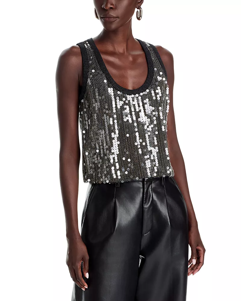 Ramy Brook Lexi Scoop Neck Embellished Top