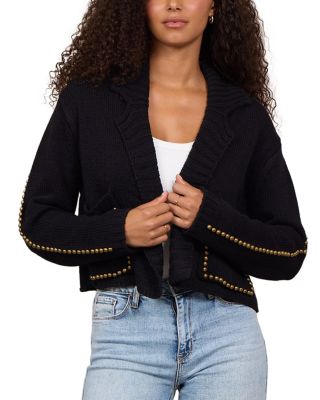Stud Embellished Sweater Blazer