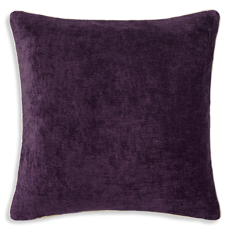 Yves Delorme Orpheo Prune Thick Grain Velvet Decorative Pillow, 18 x 18