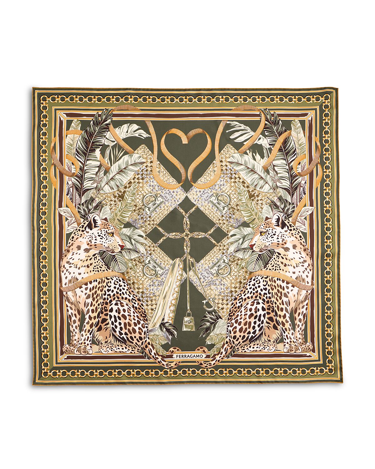 Ferragamo Felindra Gancini Silk Scarf