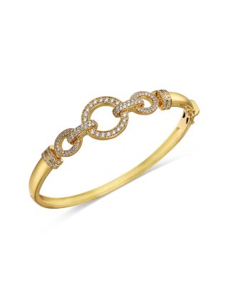 Diamond Pave Bangle Bracelet in 14K Yellow Gold, 1.3 tcw