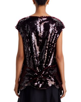 Sequin Gathered Bow Top - thumbnail 3