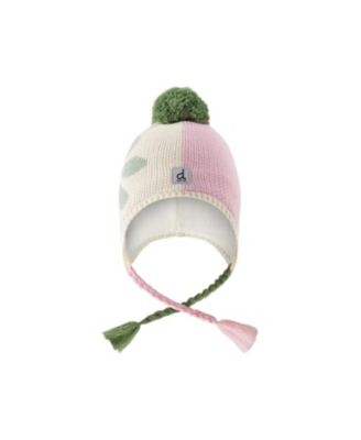  Girls' Winter Fleece Lined Braided Tassel Peruvian Knit Hat with Pompom - Little Kid, Big Kid