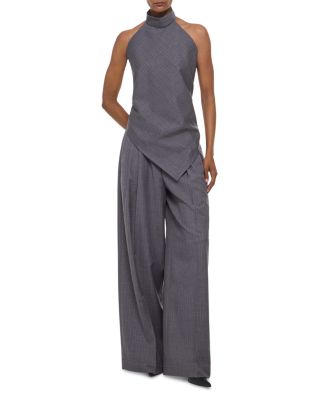 Halter Scarf Top & Pleated Wide Leg Pants