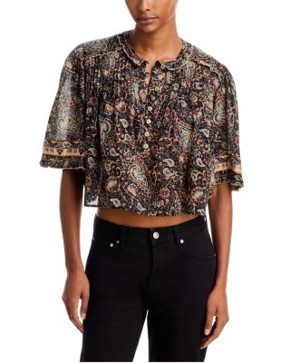 Dizalia Cotton Pintuck Crop Top