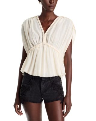 Halida Cotton Braided Trim Top