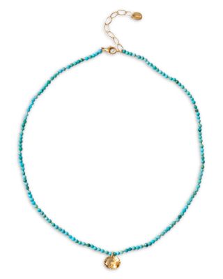 Camille Beaded Gemstone Pendant Necklace, 18-20"
