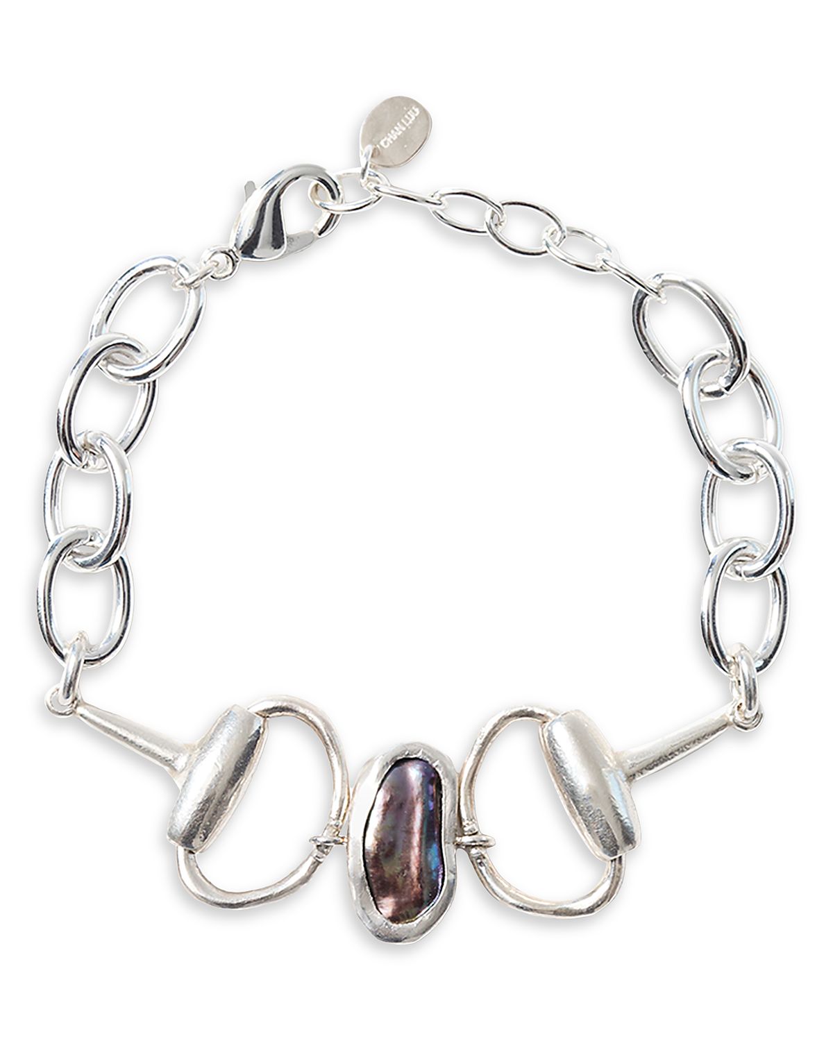 Chan Luu Horsebit Cultured Freshwater Peacock Pearl Chain Bracelet