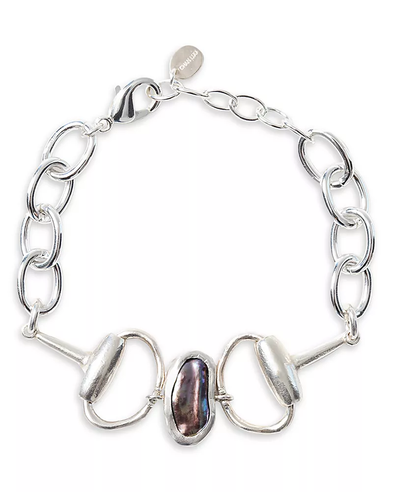 Chan Luu Horsebit Cultured Freshwater Peacock Pearl Chain Bracelet