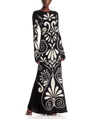 Amay Printed Long Sleeve Maxi Dress