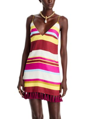 Salma Linen Tassel Hem Mini Dress