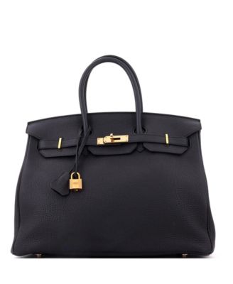 Birkin 35 Togo Leather Rose Gold Tone Hardware Satchel