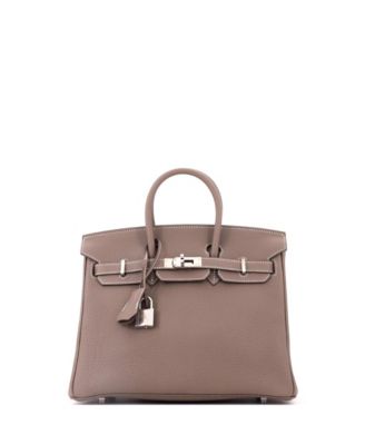 Birkin 25 Handbag Grey Togo with Palladium Hardware