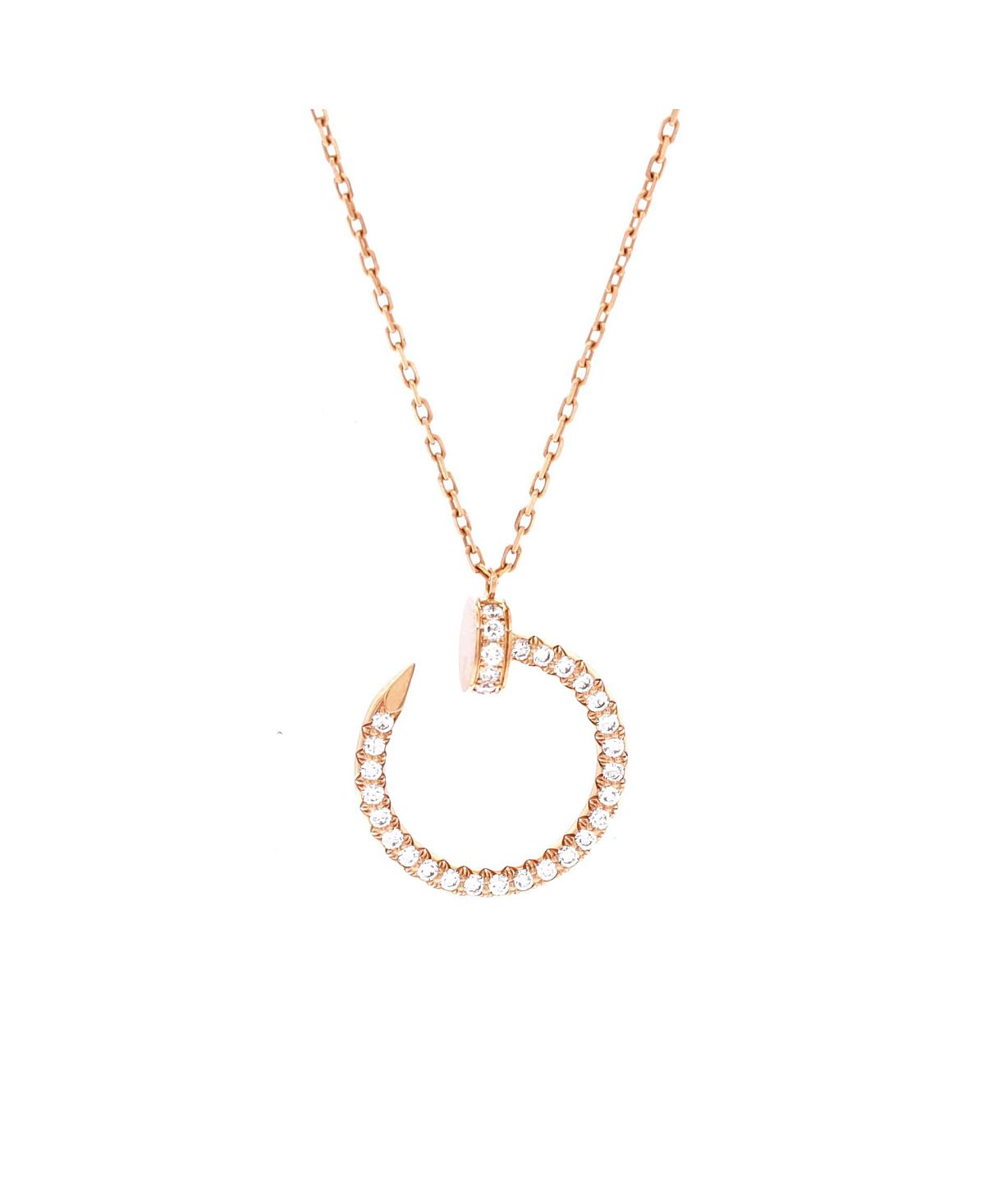 Pre-Owned Cartier Juste un Clou Pendant Necklace 18K Rose Gold and Pave Diamonds