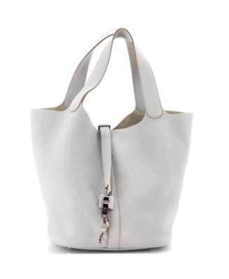 Pre-Owned HERMES Picotin Lock Clemence Leather Bucket Bag