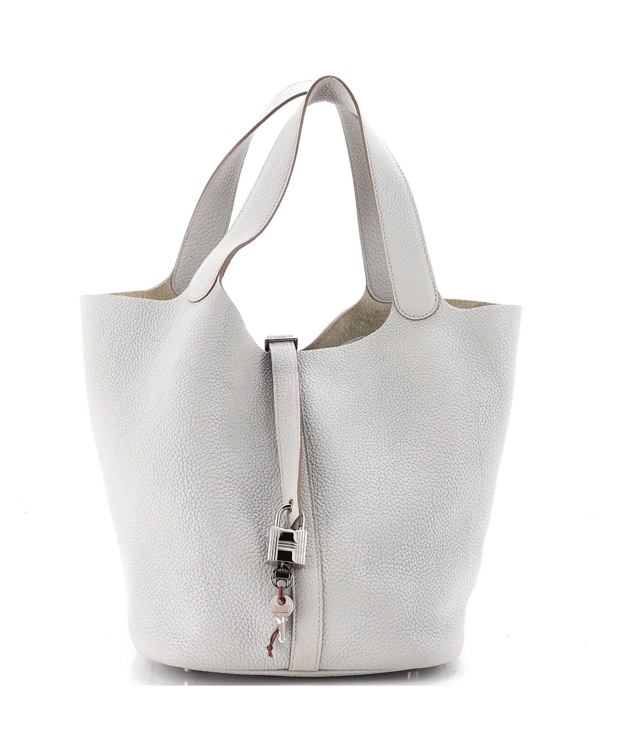 Pre-Owned HERMES Picotin Lock Clemence Leather Bucket Bag